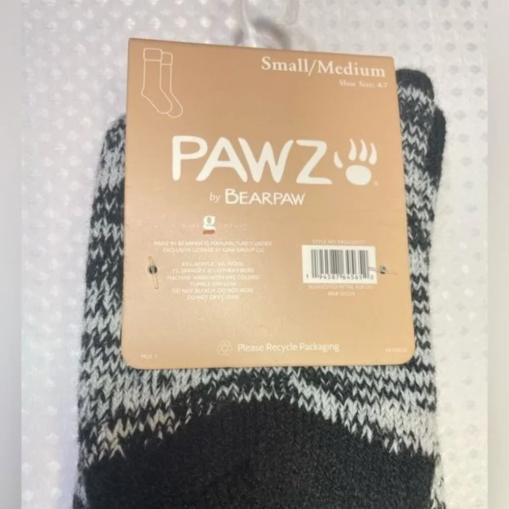 WOMEN'S SIZE 4-7 PAWZ BY BEARPAW THERMAL HEAT SOCKS SMALL/MEDIUM 2.0 TOG